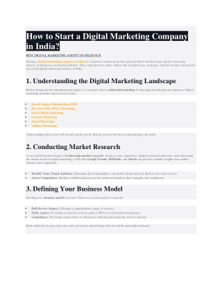 How to Start a Digital Marketing Company in India?