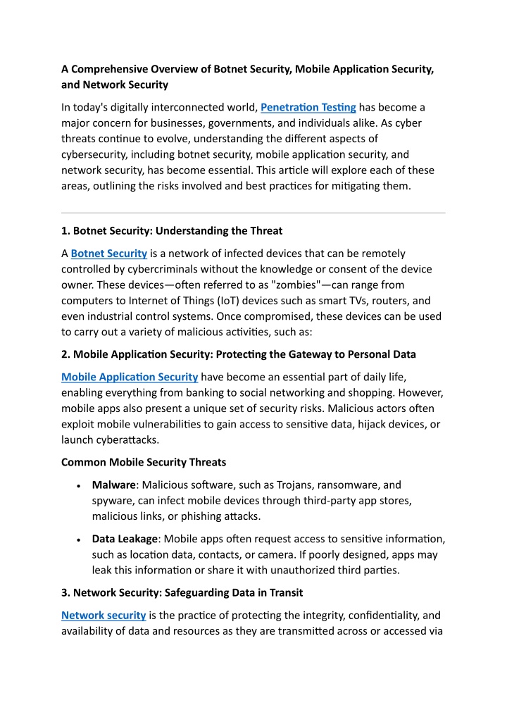 a comprehensive overview of botnet security