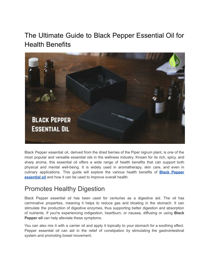 the ultimate guide to black pepper essential