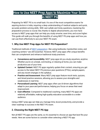 how to use neet prep apps to maximize your score