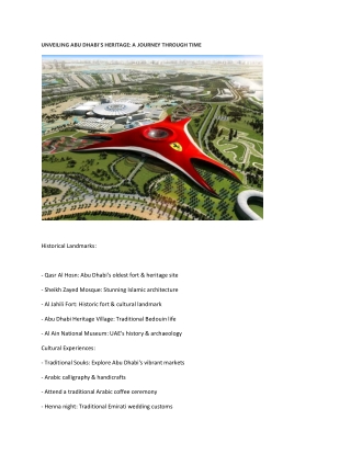 Unveiling Abu Dhabi