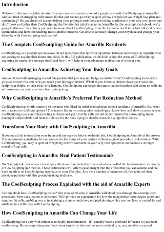 Journey in opposition t a Better You with CoolSculpting in Amarillo