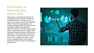 introduction to advanced data science skills