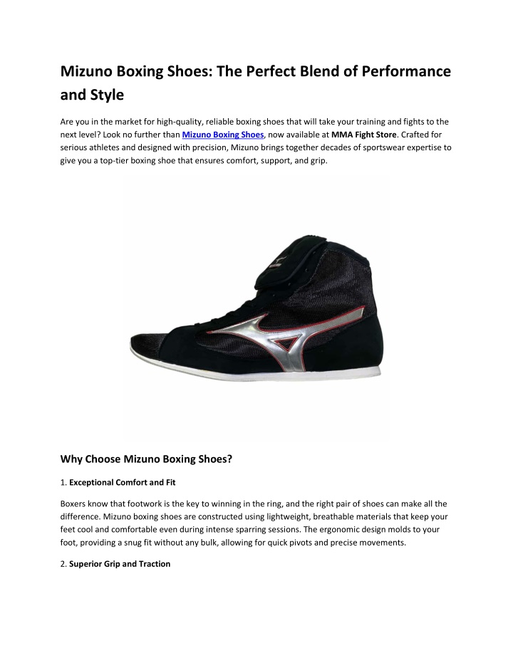 mizuno boxing shoes the perfect blend