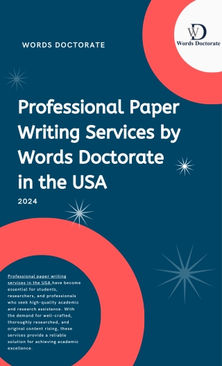 Professional Paper Writing Services by Words Doctorate in the USA