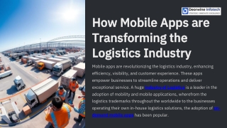 How are Mobile Apps transforming the Logistics Industry