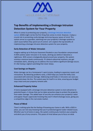 top benefits of implementing a drainage intrusion