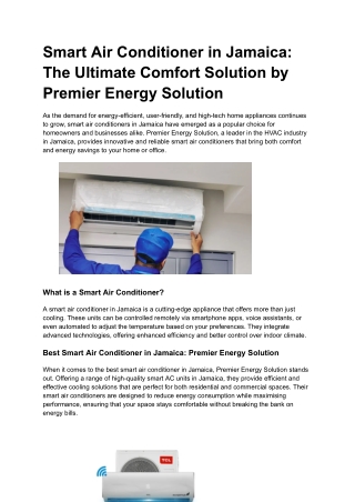 smart air conditioner in jamaica the ultimate