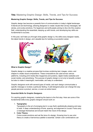 title mastering graphic design skills trends