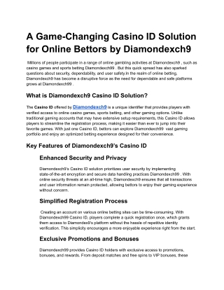 a game changing casino id solution for online