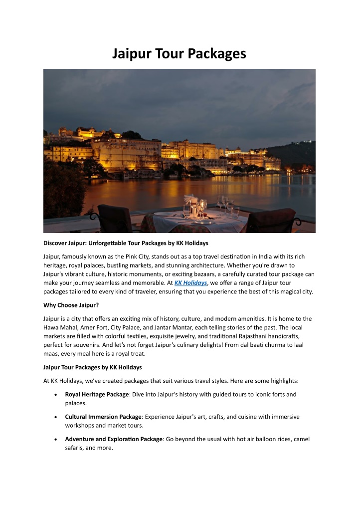 jaipur tour packages