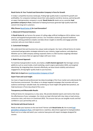 result series ai your trusted lead generation