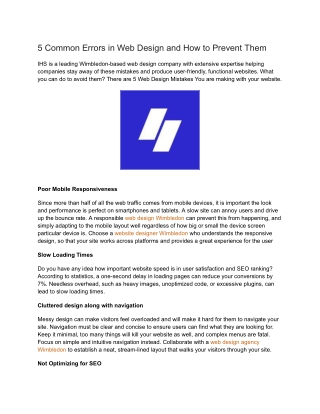 5 Common Errors in Web Design and How to Prevent Them