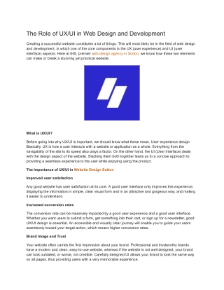 The Role of UX_UI in Web Design and Development