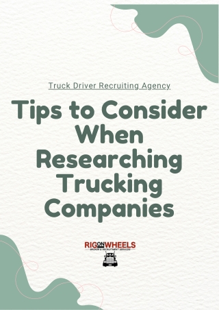 Tips to Consider When Researching Trucking Companies