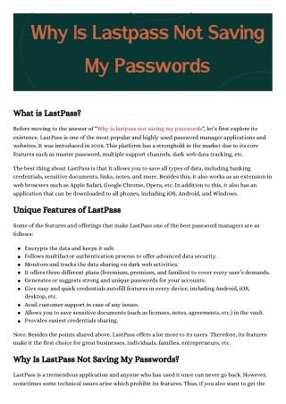 why is lastpass not saving my passwords