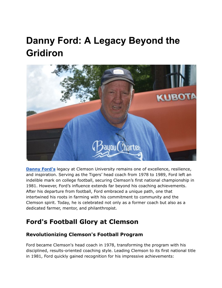 danny ford a legacy beyond the gridiron