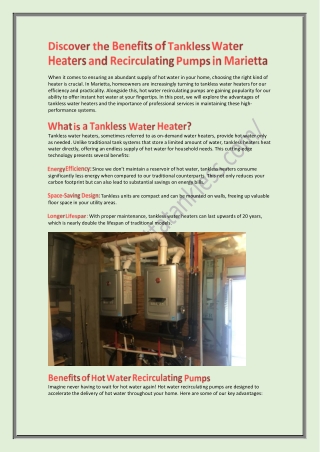 Discover the Benefits of Tankless Water Heaters