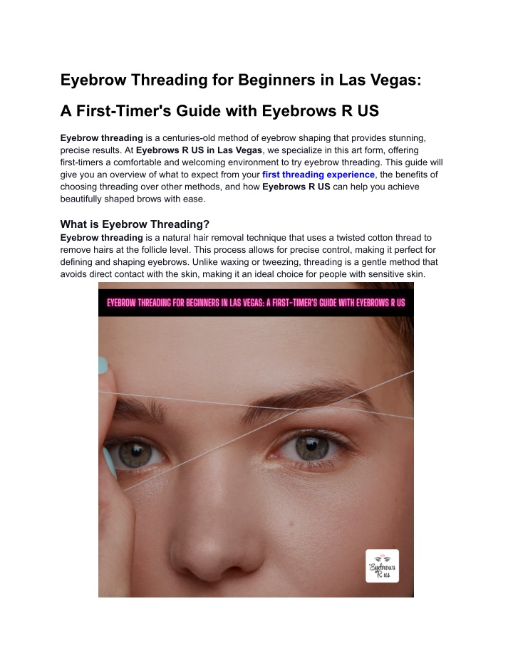 eyebrow threading for beginners in las vegas