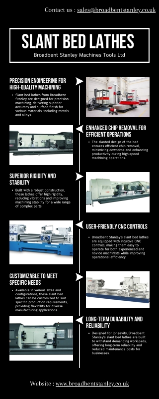 Slant Bed Lathes - Broadbent Stanley Machines Tools Ltd