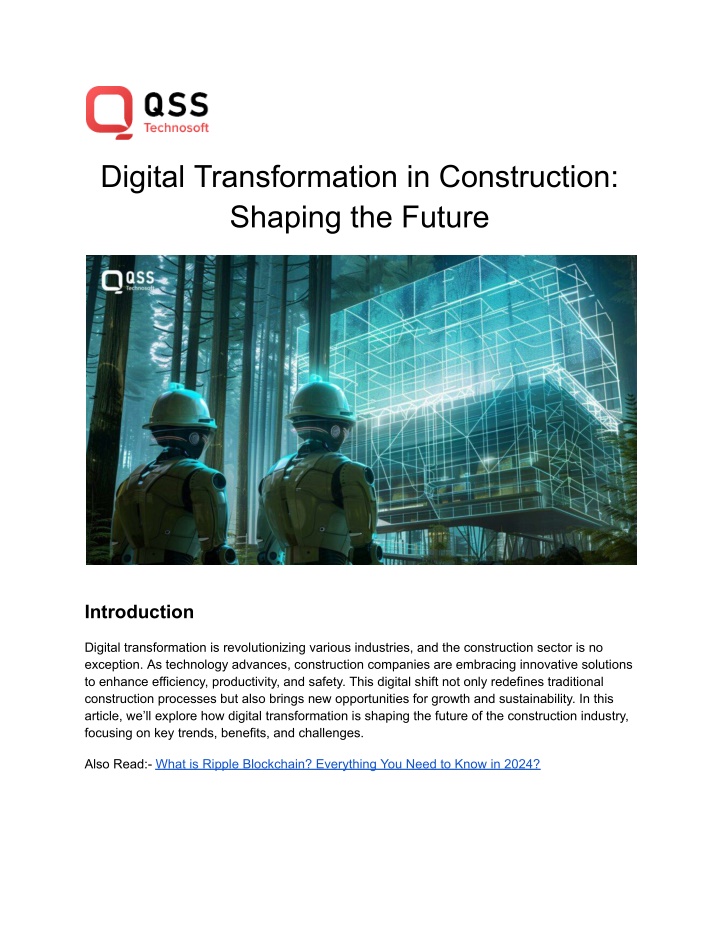 PPT - Digital Transformation in Construction_ Shaping the Future ...