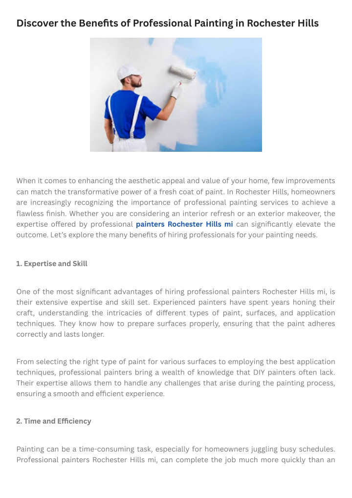 discover the benefits of professional painting