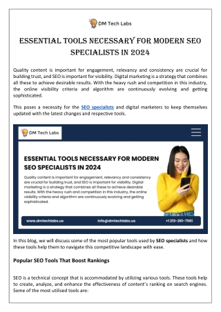 Essential Tools Necessary for Modern SEO Specialists in 2024