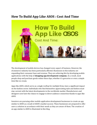 How To Build App Like ASOS _ Cost And Time