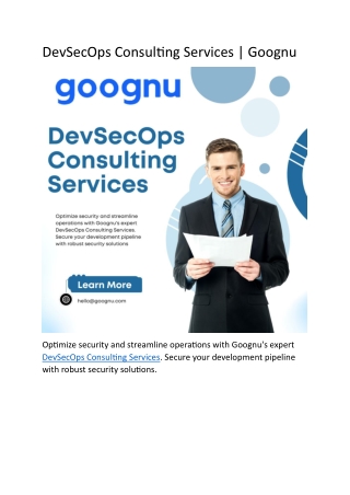 devsecops consulting services goognu
