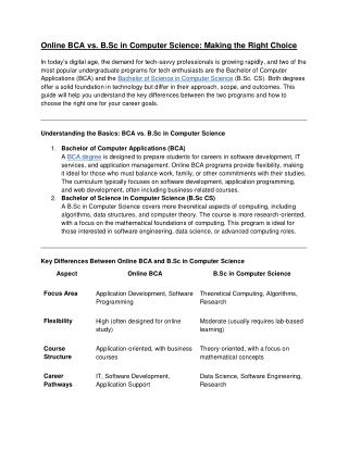 Online BCA vs. B.Sc in Computer Science_ Making the Right Choice