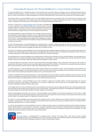 Understanding The Importance Of A Measured Building Survey - Accuracy In Design And Planning
