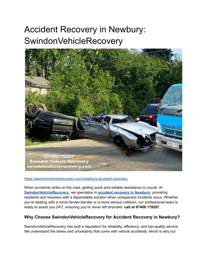 accident recovery in newbury