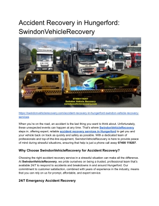 Accident Recovery in Hungerford_ SwindonVehicleRecovery