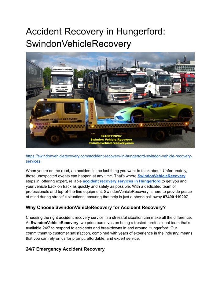 accident recovery in hungerford