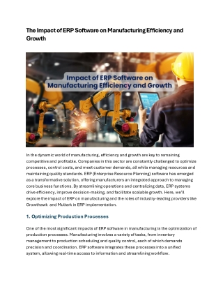 the impact of erp software on manufacturing