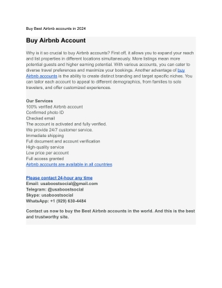 Todays best site to  Buy Airbnb accounts