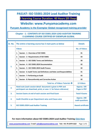 ISO 55001 Certified Lead Auditor Training