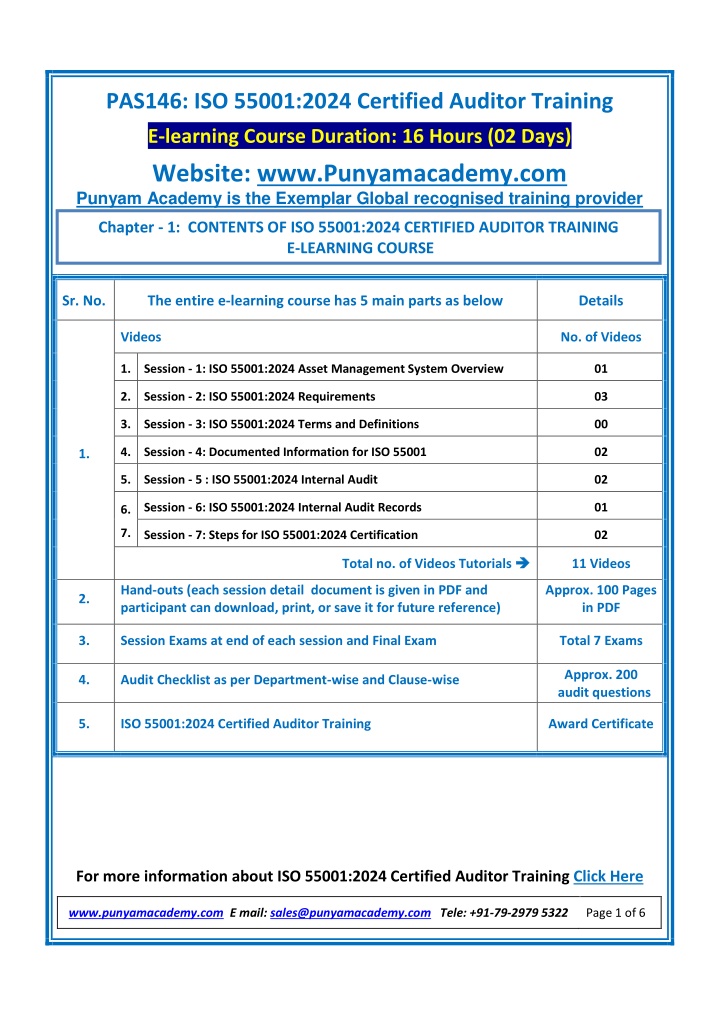 pas146 iso 55001 2024 certified auditor training