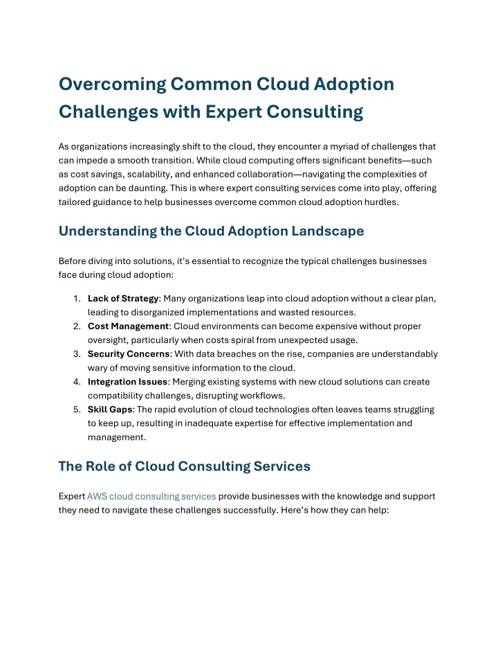 overcoming common cloud adoption challenges with