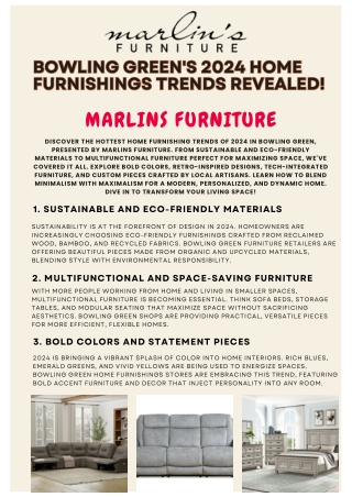 Bowling Green's 2024 Home Furnishings Trends Revealed!