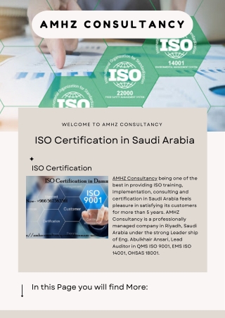 ISO Consultant in Madina