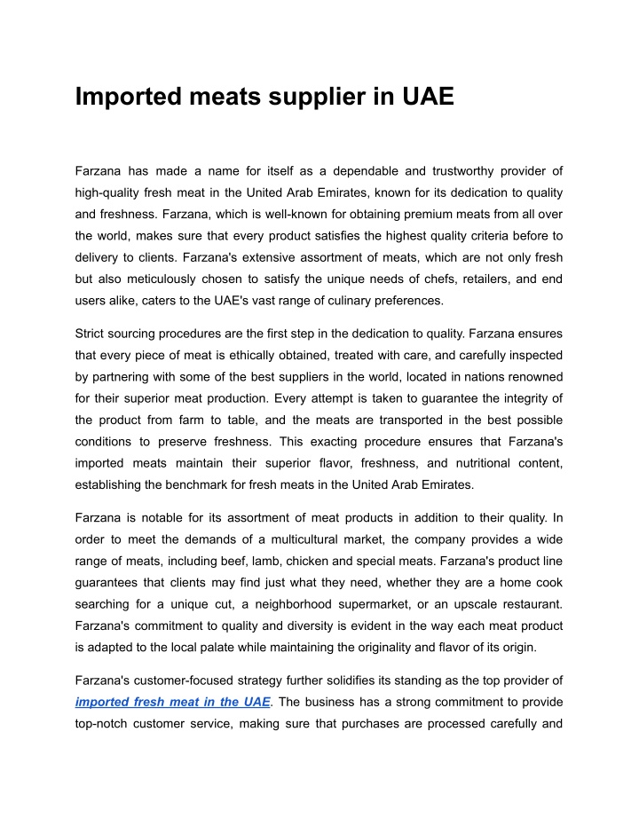 imported meats supplier in uae