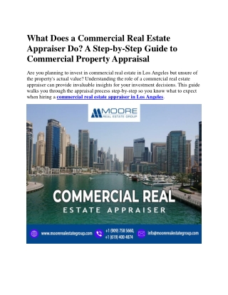 What Does a Commercial Real Estate Appraiser Do A Step-by-Step Guide to Commercial Property Appraisal