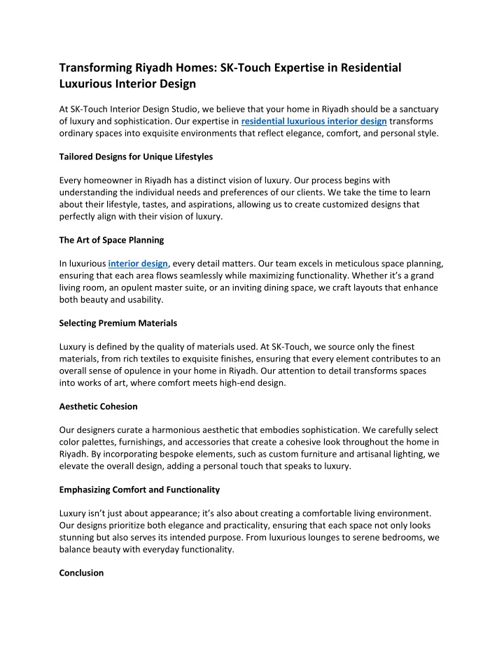 transforming riyadh homes sk touch expertise