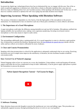 “Improving Accuracy When Speaking with Dictation Software”