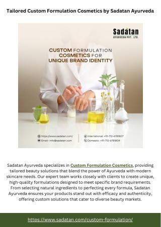 tailored custom formulation cosmetics by sadatan