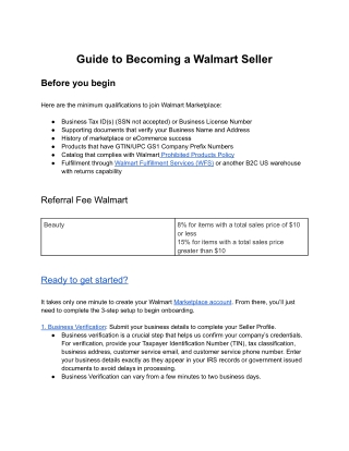 Walmart Account Set Up - Quick Guide