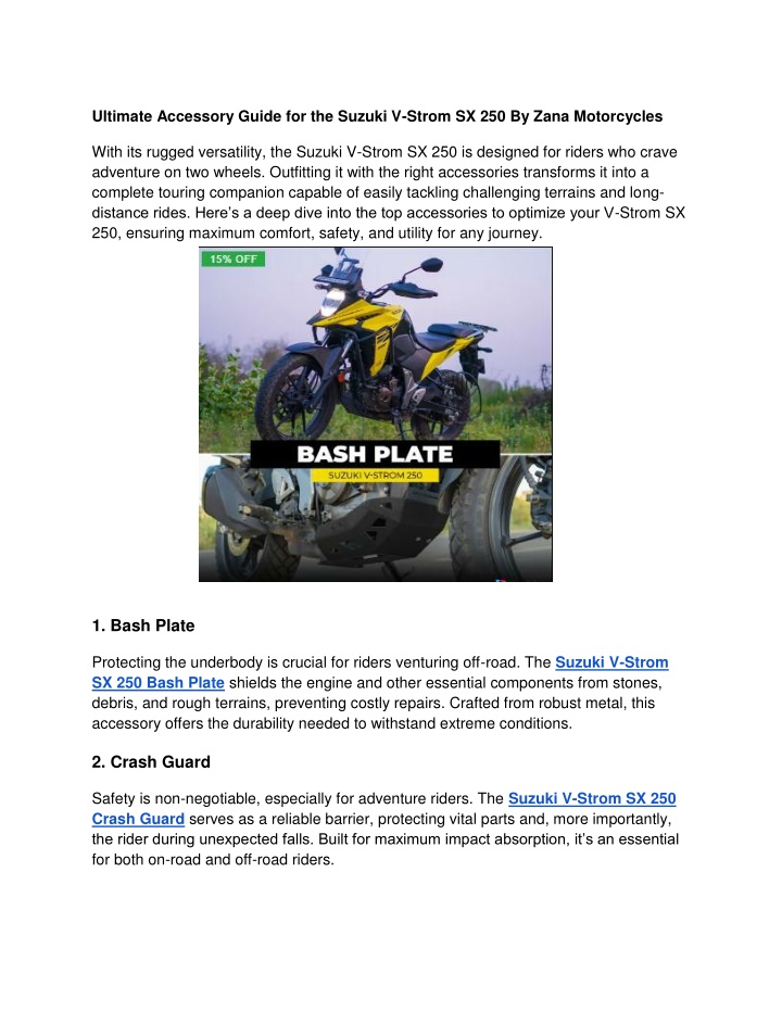 ultimate accessory guide for the suzuki v strom