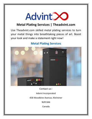 Metal Plating Services Theadvint.com