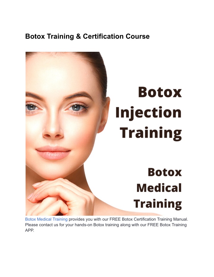 botox training certification course